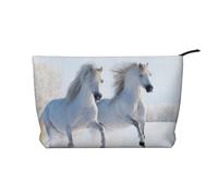Chevaux tachetés rares au Galop,Trousse de Toilette en Velours côtelé, Trousse de Maquillage Portable pour Les Voyages