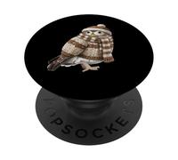 Chevêche d'Athéna Tricots Biologiste Ornithologue Oiseau PopSockets PopGrip Adhésif