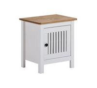 Chevet 1 Porte Bois Ciré et Blanc - MALIA - ALTOBUY Blanc G