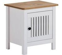 Chevet 1 Porte Bois Ciré et Blanc - MALIA -