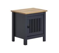 Chevet 1 Porte Bois Ciré et Gris foncé - MALIA - ALTOBUY Gris G