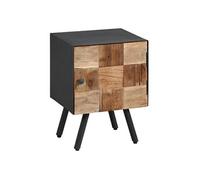 Chevet 1 porte en acier gris mat et façades en bois massif - FULBERT - ALTOBUY Noir