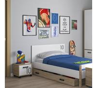 Chevet 1 porte sur roulettes bois clair TU