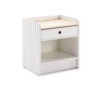 Chevet 1 Tiroir 1 Niche Bois et Blanc - CARLA - ALTOBUY Blanc G