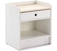 Chevet 1 Tiroir 1 Niche Bois et Blanc - CARLA - ALTOBUY Blanc G