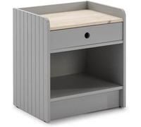 Chevet 1 Tiroir 1 Niche Bois et Gris - CARLA - ALTOBUY Gris G