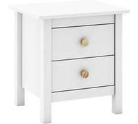 Chevet 2 Tiroirs en Pin Massif Blanc - DAVA - ALTOBUY Blanc G