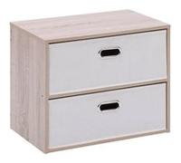 Chevet 2 tiroirs tissu beige Dress Up 5five G