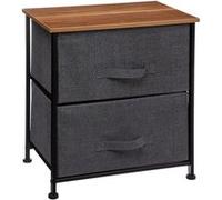 Chevet 2 tiroirs tissus gris foncé 5five Gris G