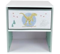 Chevet avec tiroir Dinosaures - Jurassic Word - H36 x L33 x P30 cm Vert G
