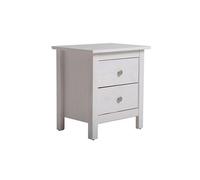 Chevet BETTY BLANC 2 tiroirs en pin massif -