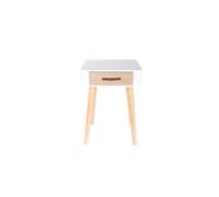 Chevet Blanc En Bois Avec 1 Tiroir Home Deco Factory