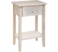 Atmosphera Table de chevet Hina – 1 tiroir bois blanc – H 67,5 cm