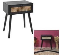 Chevet Cannage 1 tiroir noir Noir G