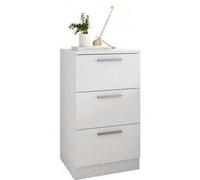 Caemmum Chevet Chiffonnier 3 Tiroirs Blanc