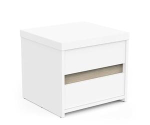 Chevet De Lit avec 2 Tiroirs en Bois Moderne - Idéal pour Les Petits Espaces - Coloris Blanc Mat - Chambre pour Adulte Clyde - 39,7 x 43,1 x 38,8 cm