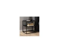 Chevet double plateau 45x40x50,5 cm en métal noir
