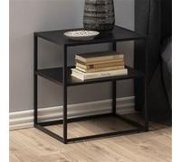 AC Design Furniture Nino Table de Chevet avec étagère, l 45 x H 50,5 x P 40 cm, Noir, métal, 1 pièce