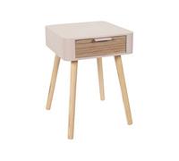 Chevet en bois 1 tiroir Zoran rose nude