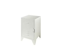 Chevet en métal Bronxx 1 porte 1 etagere 60x40x40cm Blanc Mat