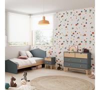 Chevet enfant 2 tiroirs - gamme léonie vert kaki TU