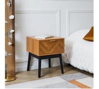 HOME DECO FACTORY - Table de chevet Felix HD0303 en bois 40x50x40 cm Marron noir