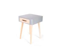 Home Deco Factory - Table de chevet - Bicolore blanc - H48 x L35 x P35 cm