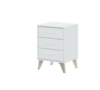 Chevet scandinave ZORA 3 tiroirs L40cm x H56cm - Blanc