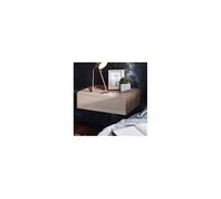 Chevet suspendu 1 tiroir 46x30x15 cm en bois chêne - PRISTINA
