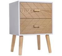 HOMCOM Table de Chevet Chiffonnier Commode Meuble de Rangement avec 2 tiroirs Scandinave 40L x 30l x 56H cm en Bois