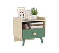 AIYAPLAY Table de Chevet Enfant Table de Nuit Enfant avec tiroir et Niche, Petite Table d'appoint en Bois pour Chambre d'enfant, 40L x 32,5l x 40H cm, Vert