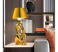 Chevet Tactile Console Lumière, Lampe De Chevet Tactile,Décoratif Penseur Statue Led Lampe De Bureau, Lampe De Bureau LED Décorative Rechargeable Creative Décor Night Light Pour La Maison Bureau ( Col