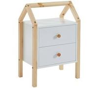 Chevet tipi enfant 2 tiroirs blanc et naturel - OSNY
