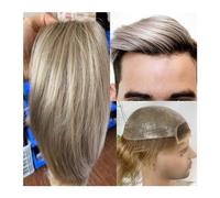 Cheveux 8x10 français dentelle avant cheveux pièces toupet for hommes afro-américain système de remplacement Ombre gris cendré perruques for Perruques quotidiennes(Gris)
