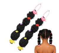 Cheveux À Tresser Queue De Cheval Naturelle Légère 2 Pièces | Queue de cheval courte tressée pour Halloween Retour à la Maison Mariage Coiffure École Fête