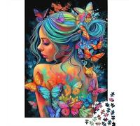 Cheveux Arc-en-Ciel Casse-tête Papillon Dos 1000 Pièces Papier Recyclé pour Adultes - Jeu Éducatif Anti-Stress, Idée Cadeau Anniversaire 52x38cm/1000pcs