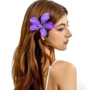 Cheveux Artificiels Femme 3pcs Fashion Elegance Lily Flower Hair Clip Girls Women Summer Beach Vacation Barrettes Multicolor Hairpin(Purple01)
