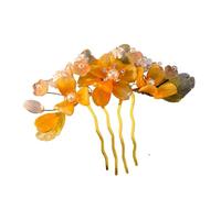 Cheveux Artificiels Femme Vintage Flower Hairpin For Women Gauze Peony Peach Blossom Rose Season Hair Comb Exquisite Style Accessory(Color-01)