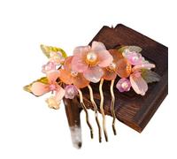 Cheveux Artificiels Femme Vintage Flower Hairpin For Women Gauze Peony Peach Blossom Rose Season Hair Comb Exquisite Style Accessory(Color-12)