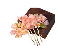 Cheveux Artificiels Femme Vintage Flower Hairpin For Women Gauze Peony Peach Blossom Rose Season Hair Comb Exquisite Style Accessory(Color-10)