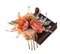 Cheveux Artificiels Femme Vintage Flower Hairpin For Women Gauze Peony Peach Blossom Rose Season Hair Comb Exquisite Style Accessory(Color-03)