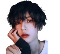 Cheveux Artificiels, Perruque complète en Fiber Blonde pour hommes, fausses perruques à la mode, garçon Pastel pelucheux, cheveux synthétiques courts en Fiber résistante à la chaleur
