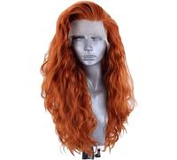 Cheveux Artificiels, Perruque longue ondulée rouge Orange perruques bouclés perruques ondulées différentes tailles perruques mode fête Cosplay longue synthétique rafraîchissante