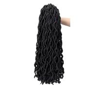 Cheveux au Crochet de 24 pouces, 6 paquets/Lot de tresses ondulées douces, Dreadlocks, Extensions de cheveux bouclés torsadés, tresses de racines africaines(#1B,24 inch)