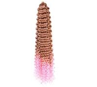 Cheveux au Crochet de vague profonde lâche, Extensions de cheveux de Crochet de torsion de tressage bouclé synthétique de 22 pouces for les femmes(T30 pink,28inch)