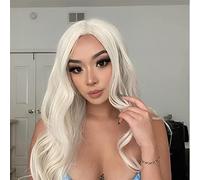 Cheveux bleu pastel dentelle avant perruque for femme longue ondulée bleu glace couleur claire partie libre perruque synthétique réaliste délié doux perruque résistant à la chaleur fibre cosplay fête