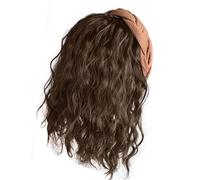 Cheveux Bouclés Perruques En Fibres Synthétiques Aspect Naturel Femmes Extension De Cheveux Crâne Haut Avec Cerceau Coiffure Rapide Postiche Perruques Fête
