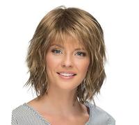 Cheveux bouclés synthétiques à la mode Design léger Couleur naturelle Style polyvalent Prêt à l'emploi Perruques courtes bouclées