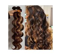 Cheveux Bundles Set Highlight Corps Vague Cheveux Humains P4/27 Miel Brun Cheveux Brésiliens 4 faisceaux Vague Bouclés Remy Bundles(32)