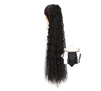 Cheveux Chignons 1 Pack Longue Queue De Cheval Vague De Maïs Allongement Synthétique Naturel avec Cordon En Épingle À Cheveux Queue De Cheval Extension Femmes Perruques Chignon Postiche Cheveux (Colo